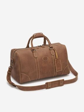 Roots Small Banff Leather Weekender Duffel Bag - Tribe leather